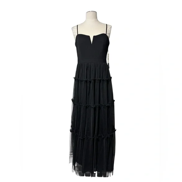 Adrianna Papell Women's Ruffle Tiered Mesh Sleeveless Gown in size 10 - Picture 3 of 11